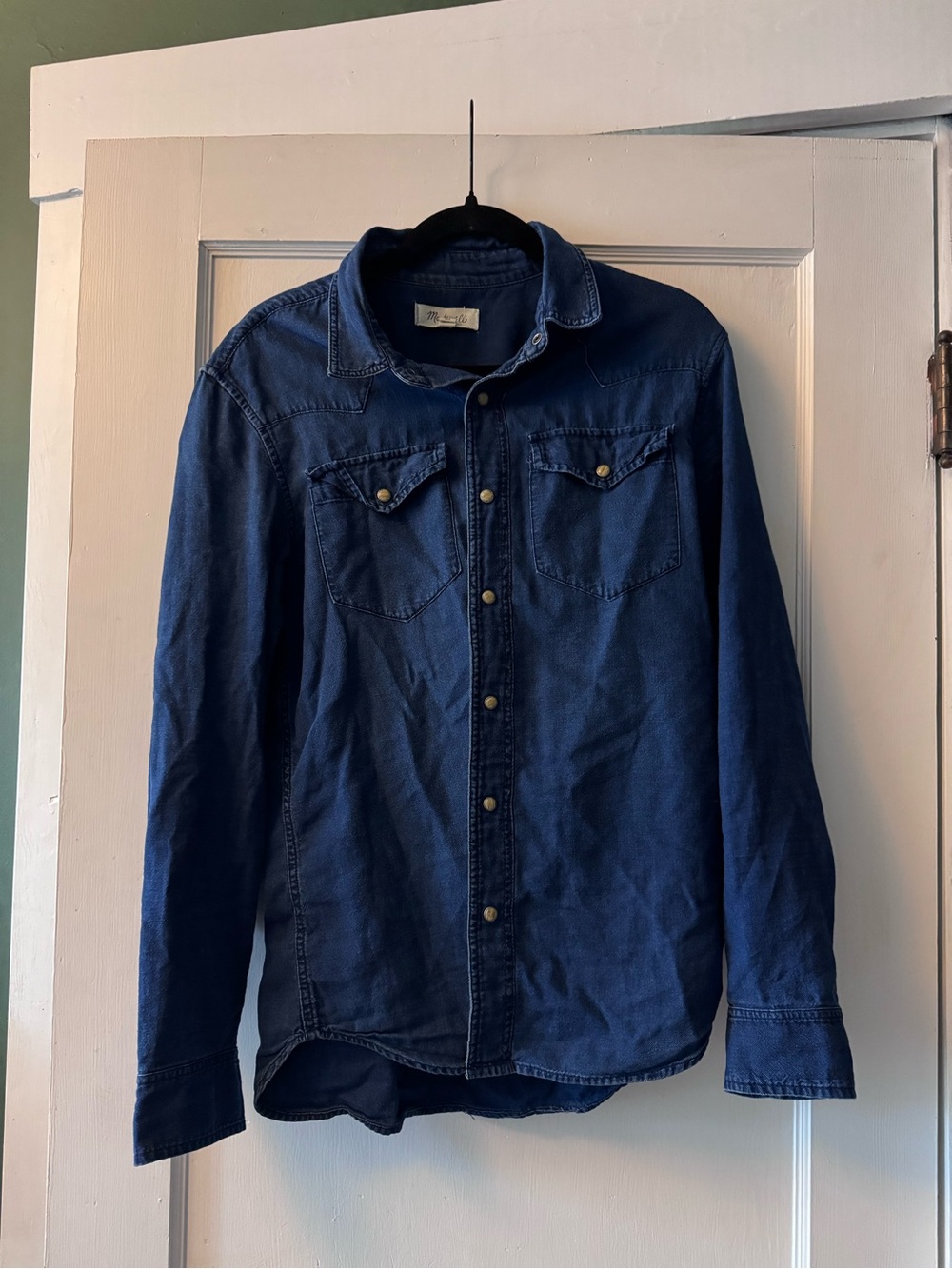 Madewell Men’s Indigo Western Snap Shirt Chambrey